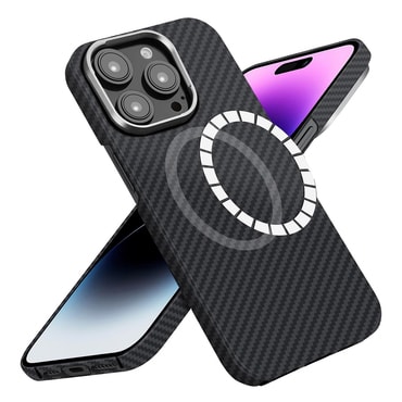 Prémium tok Techsuit Aramid Fiber MagSafe támogatással iPhone 14 Pro Max - black