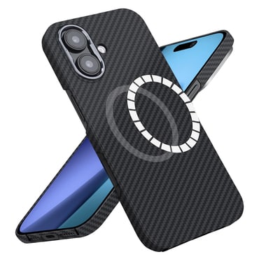 Prémium tok Techsuit Aramid Fiber MagSafe támogatással iPhone 17 - black Prémium tok Techsuit Aramid Fiber MagSafe támogatással iPhone 17 - black