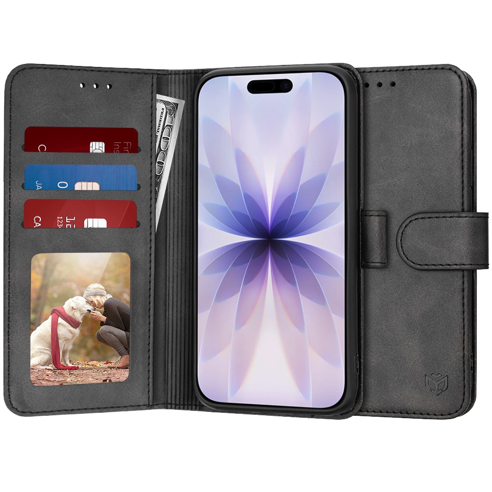 Nyitható tok Techsuit "Diary Book" iPhone 17 készülékekhez - fekete