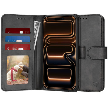 Nyitható tok Techsuit "Diary Book" iPhone 17 Pro Max készülékekhez - fekete Nyitható tok Techsuit "Diary Book" iPhone 17 Pro Max készülékekhez - fekete