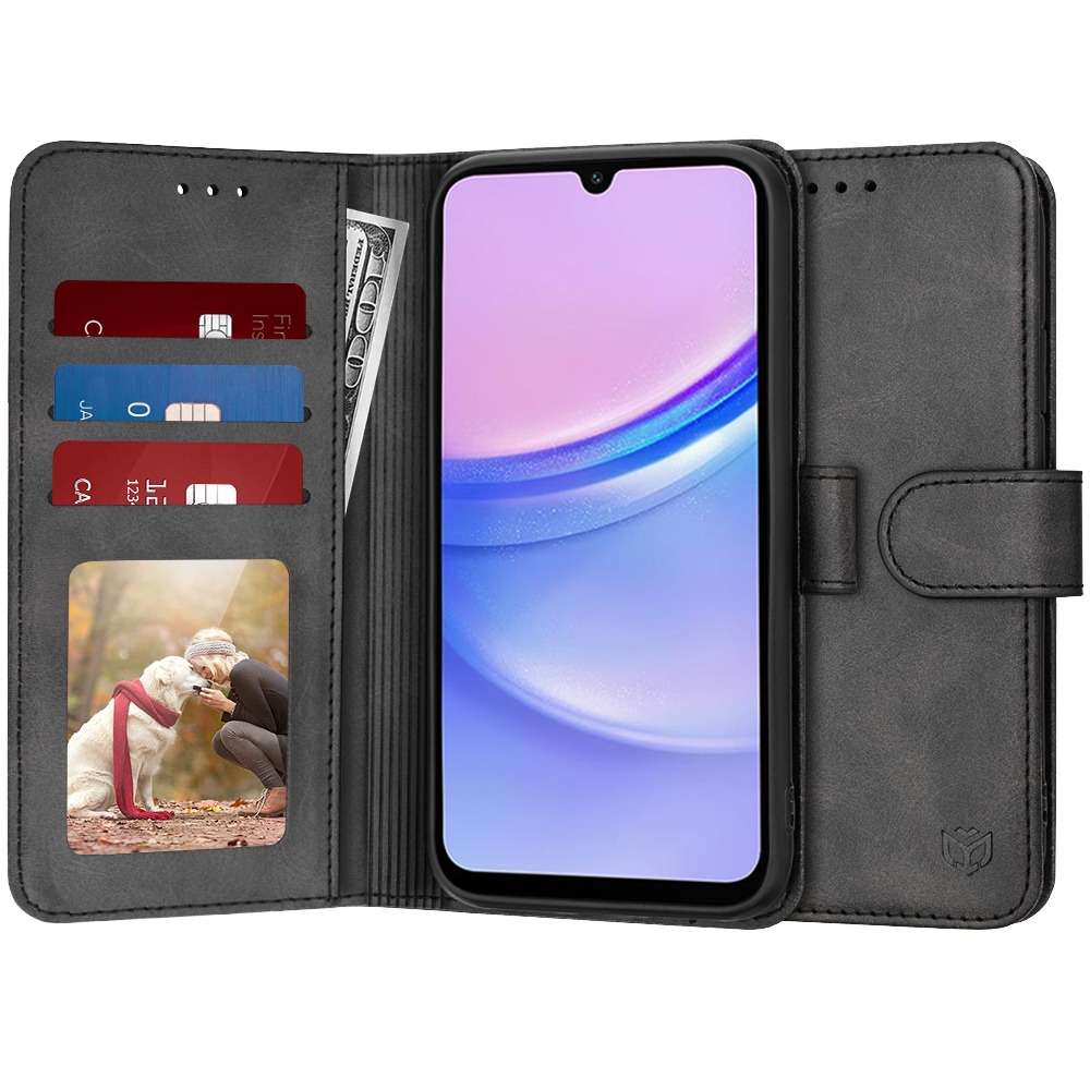 Nyitható tok Techsuit "Diary Book" Samsung Galaxy A15 készülékekhez - fekete