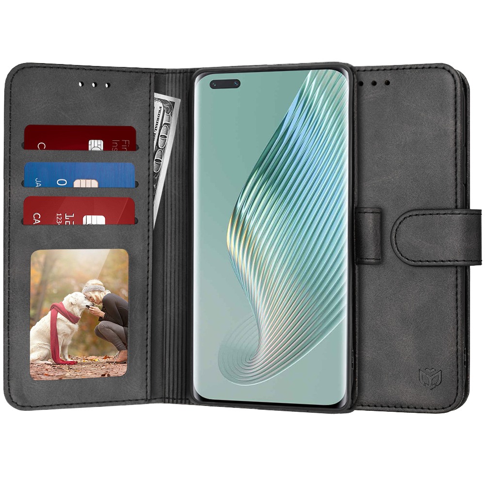 Nyitható tok Techsuit "Diary Book" Honor Magic5 Pro készülékekhez - fekete