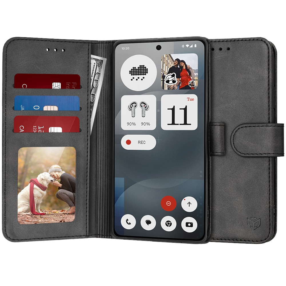 Nyitható tok Techsuit "Diary Book" Nothing Phone (3a) készülékekhez - fekete
