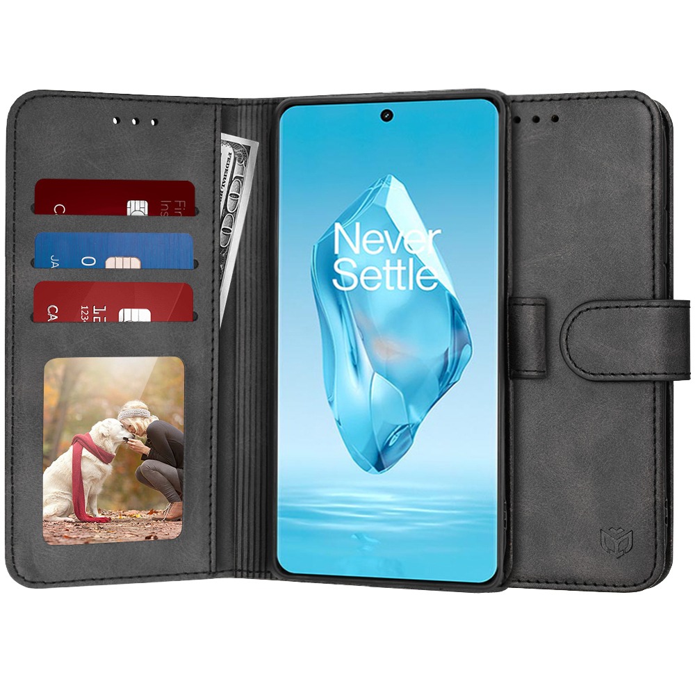 Nyitható tok Techsuit "Diary Book" OnePlus 12R készülékekhez - fekete
