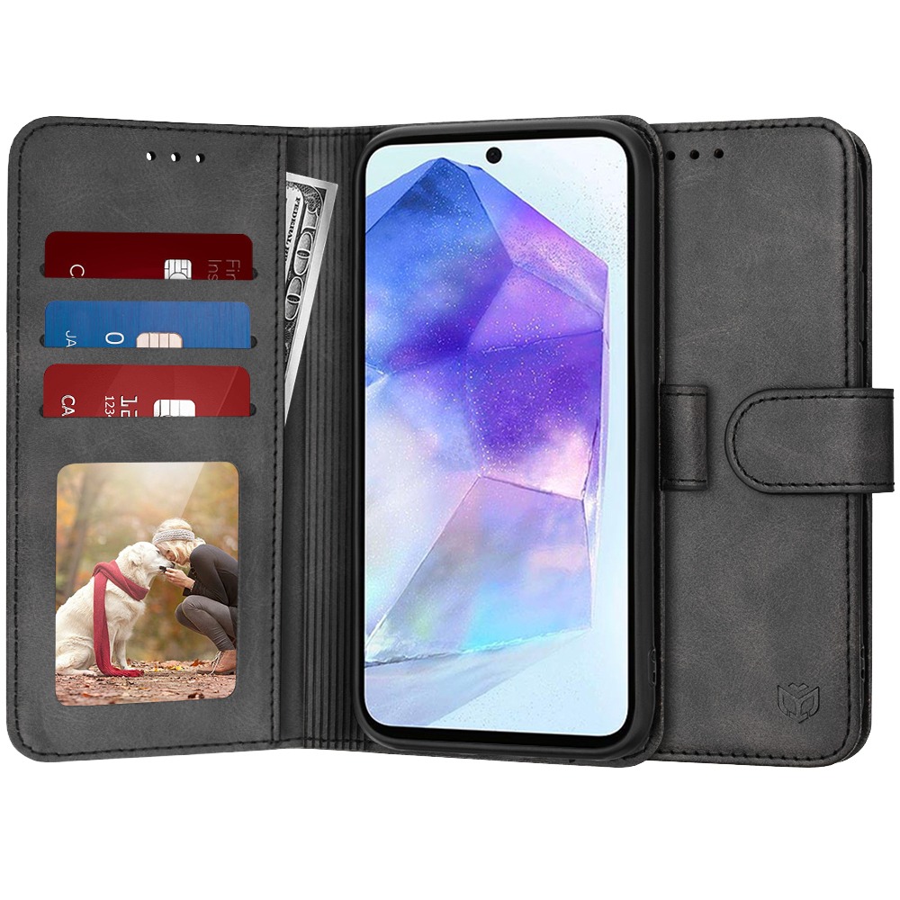 Nyitható tok Techsuit "Diary Book" Samsung Galaxy A55 készülékekhez - fekete