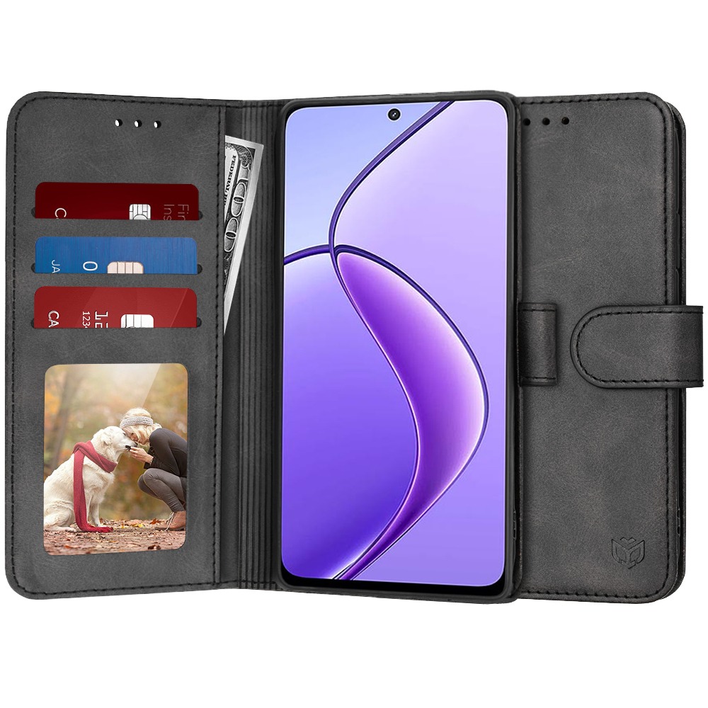 Nyitható tok Techsuit "Diary Book" Realme 12 / 12x készülékekhez - fekete
