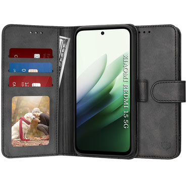 Nyitható tok Techsuit "Diary Book" Xiaomi Redmi 15 4G / Redmi 15 5G készülékekhez - fekete