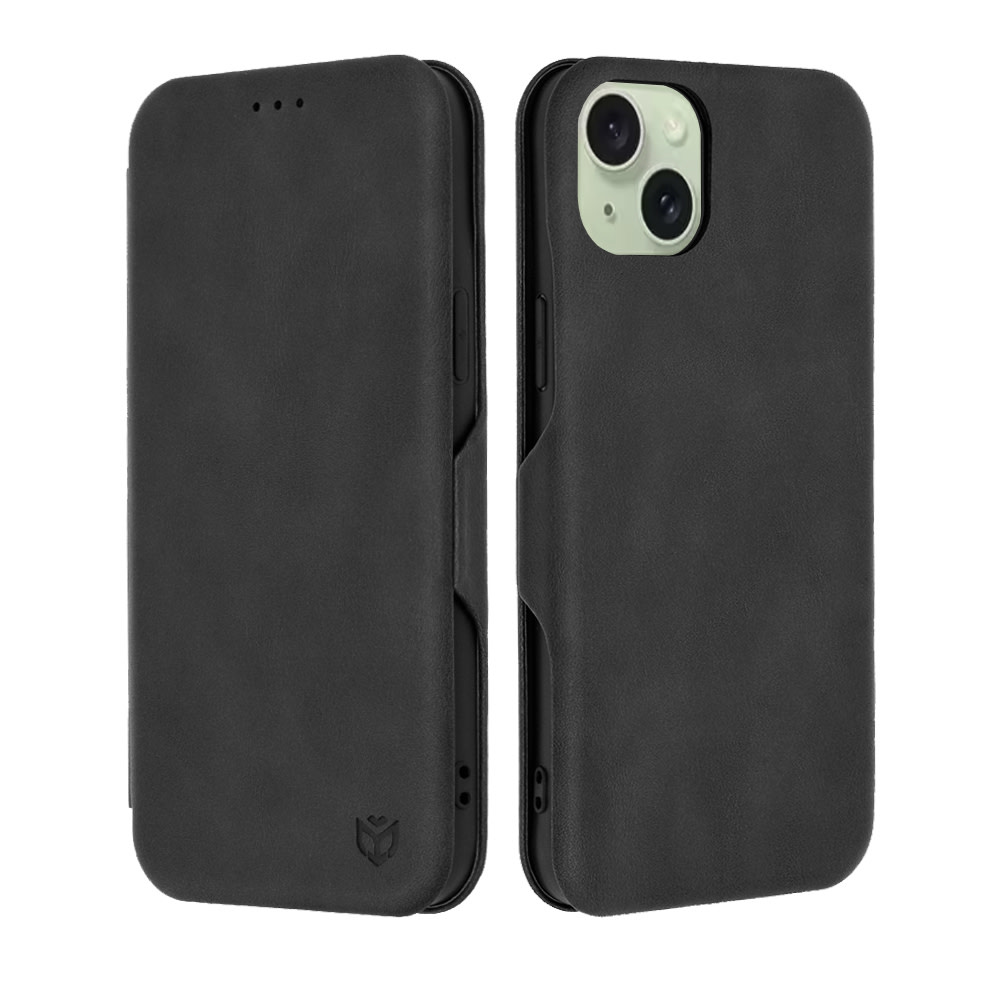 Nyitható tok Techsuit "Safe Wallet Plus" iPhone 15 Plus készülékekhez - fekete