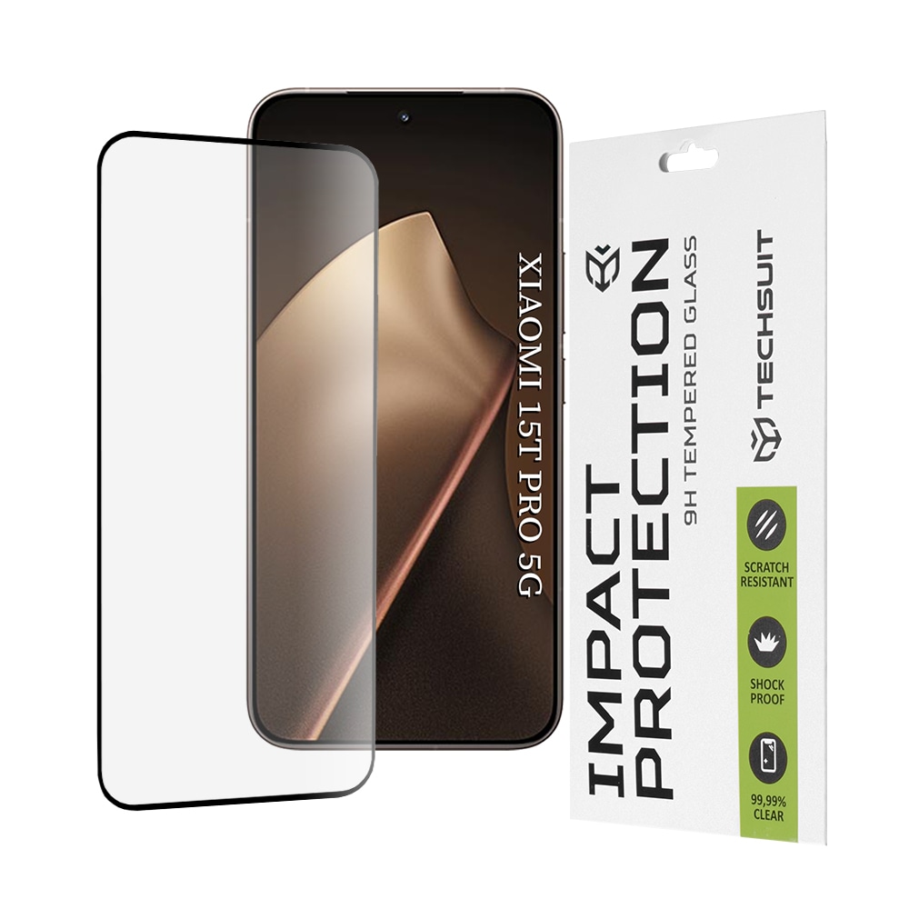 Prémium 3D Full Body üvegfólia Techsuit Xiaomi 15T Pro készülékekhez - fekete