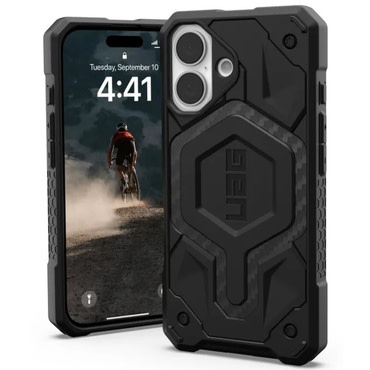 Tok UAG "Monarch" iPhone 16 készülékekhez - carbon fiber