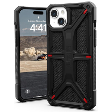 Tok UAG "Monarch" iPhone 15 Plus készülékekhez - kevlar black