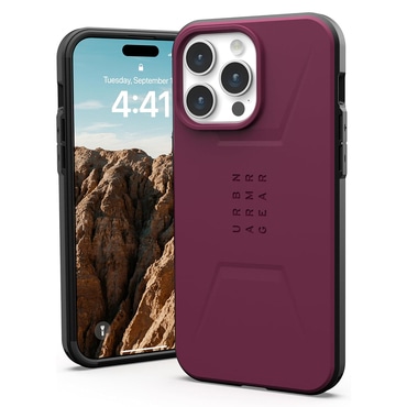 Tok UAG "Civilian" iPhone 15 Pro készülékekhez - bordeaux
