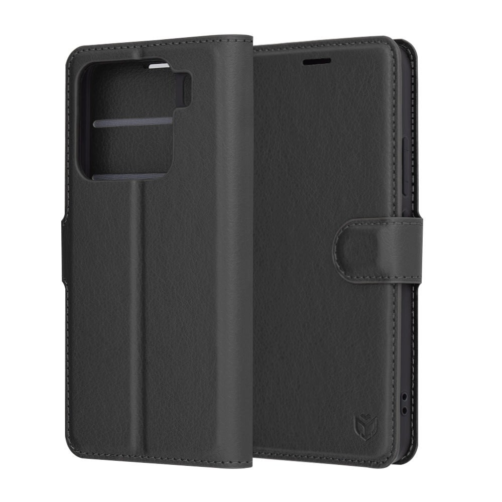 Nyitható tok Techsuit "Leather Folio" Xiaomi 15T Pro készülékekhez - fekete