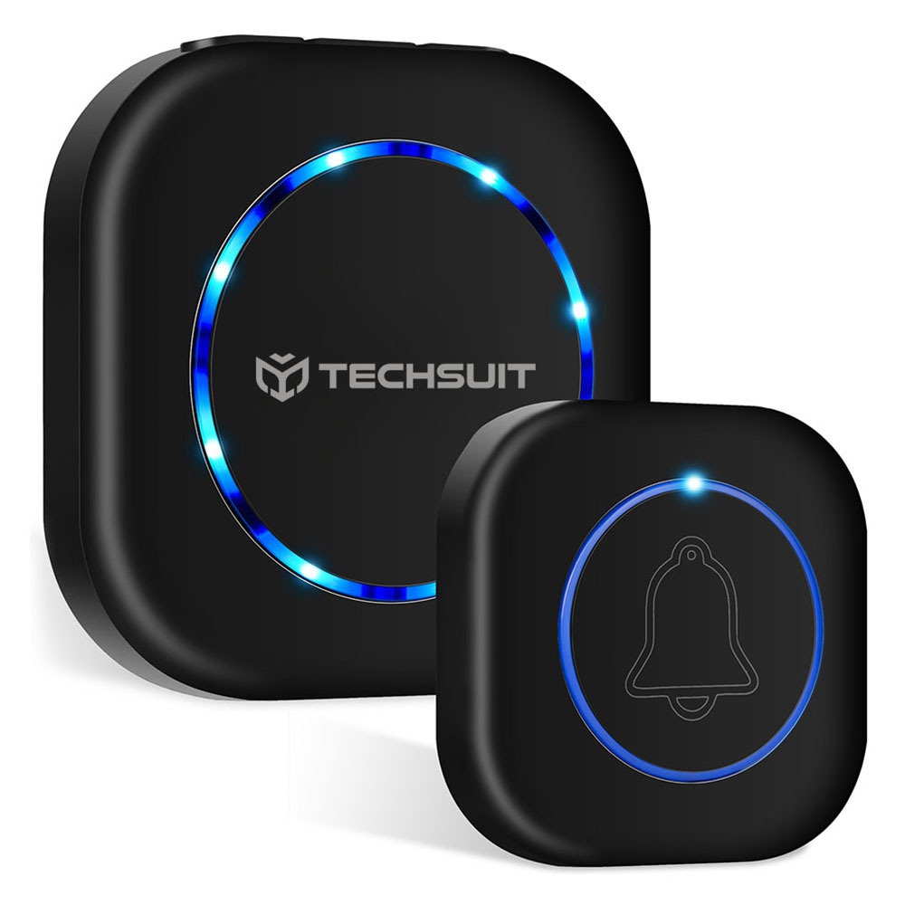 Techsuit Buzzzly SU1 vezeték nélküli csengő, akár 200 m hatótávval és 38 dallammal - fekete