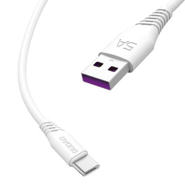 USB-A – USB-C töltő- és adatkábel Dudao "L2T" 5A és QC 3.0 támogatással – 2 m – fehér USB-A – USB-C töltő- és adatkábel Dudao "L2T" 5A és QC 3.0 támogatással – 2 m – fehér
