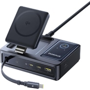 Vezeték nélküli töltőállomás Baseus "Digital LED Dual" 20W FOD védelemmel QI támogatott készülékekhez - fekete