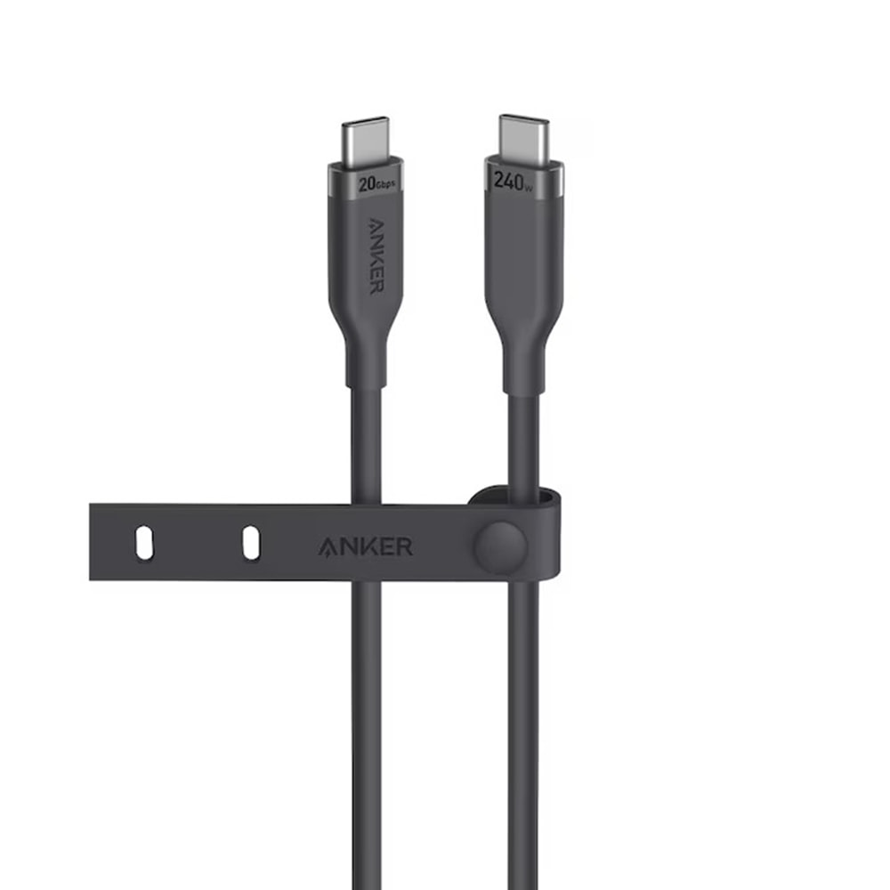 USB-C – USB-C kábel Anker "A80N1H11" adat- és videókábel USB 4.0-val, 240W teljesítménnyel, 20 Gbps sebességgel és 4K felbontás támogatással – 0,9 m – fekete