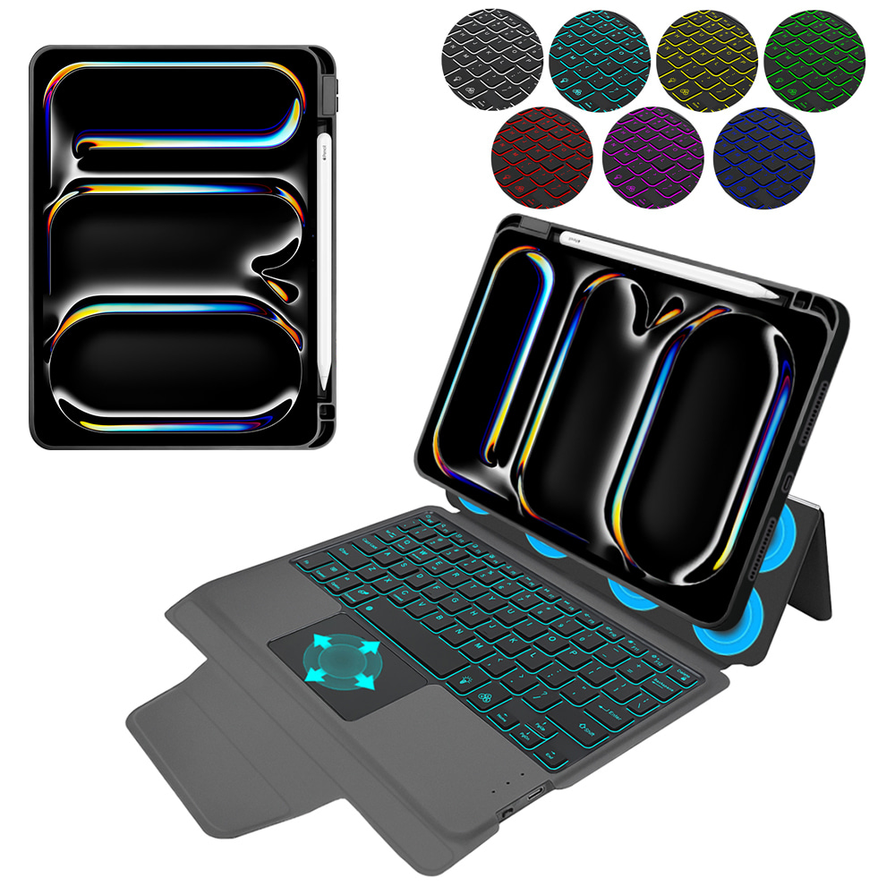 Irodai tok Techsuit Bluetooth billentyűzettel és védőfóliával Ipad Pro 13 2024 / iPad Pro 13 2025 készülékhez