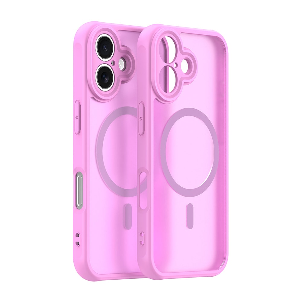 Hibrid tok "HaloFrost II MagSafe" iPhone 16 készülékekhez - pink