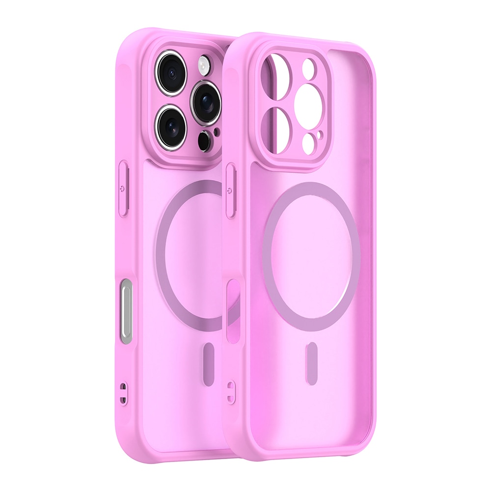 Hibrid tok "HaloFrost II MagSafe" iPhone 16 Pro készülékekhez - pink