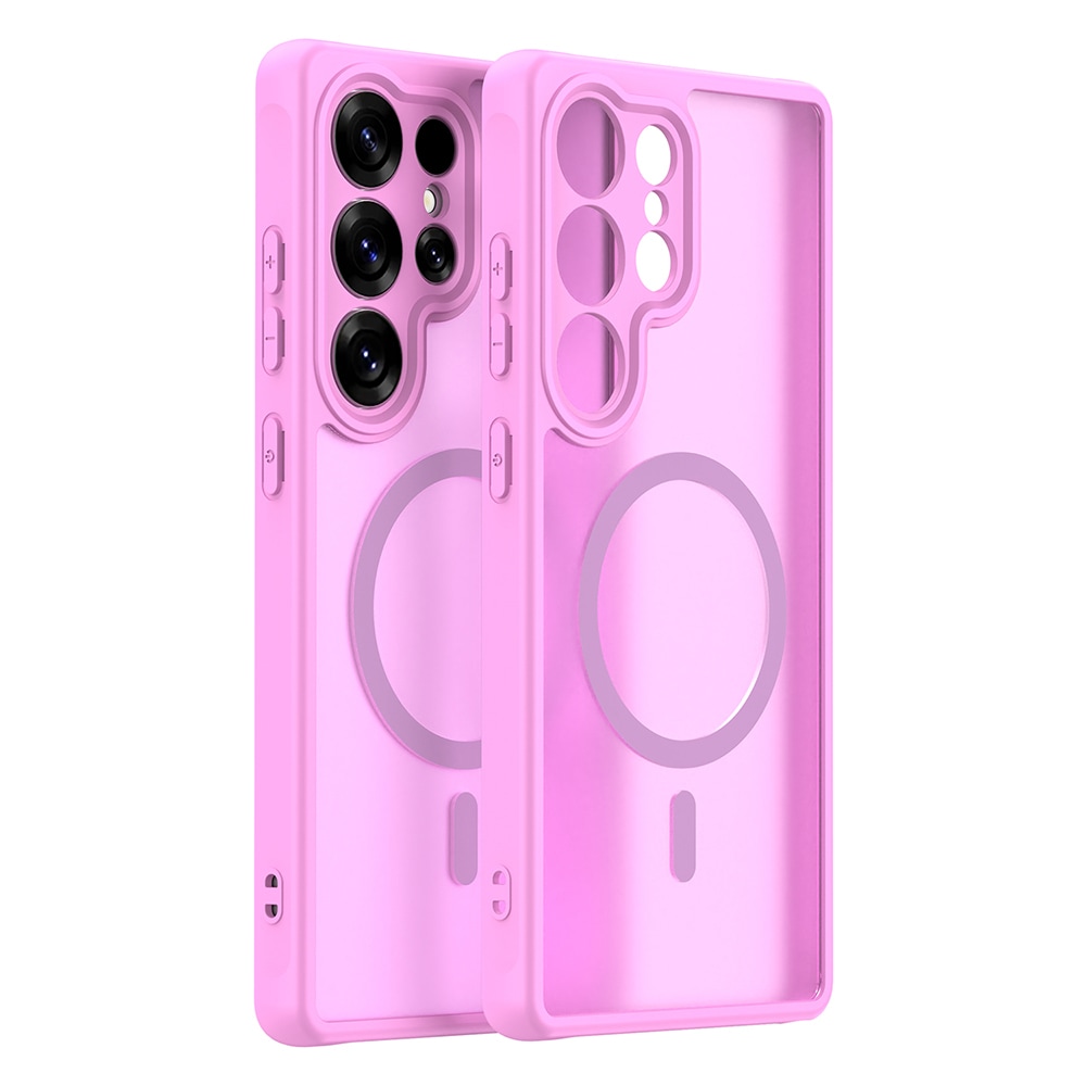Hibrid tok "HaloFrost II MagSafe" Samsung Galaxy S25 Ultra készülékekhez - pink