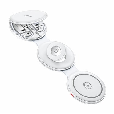 Yesido „DS29” összecsukható vezeték nélküli 5 az 1-ben QI töltőállomás és tartó Apple készülékekhez – fehér