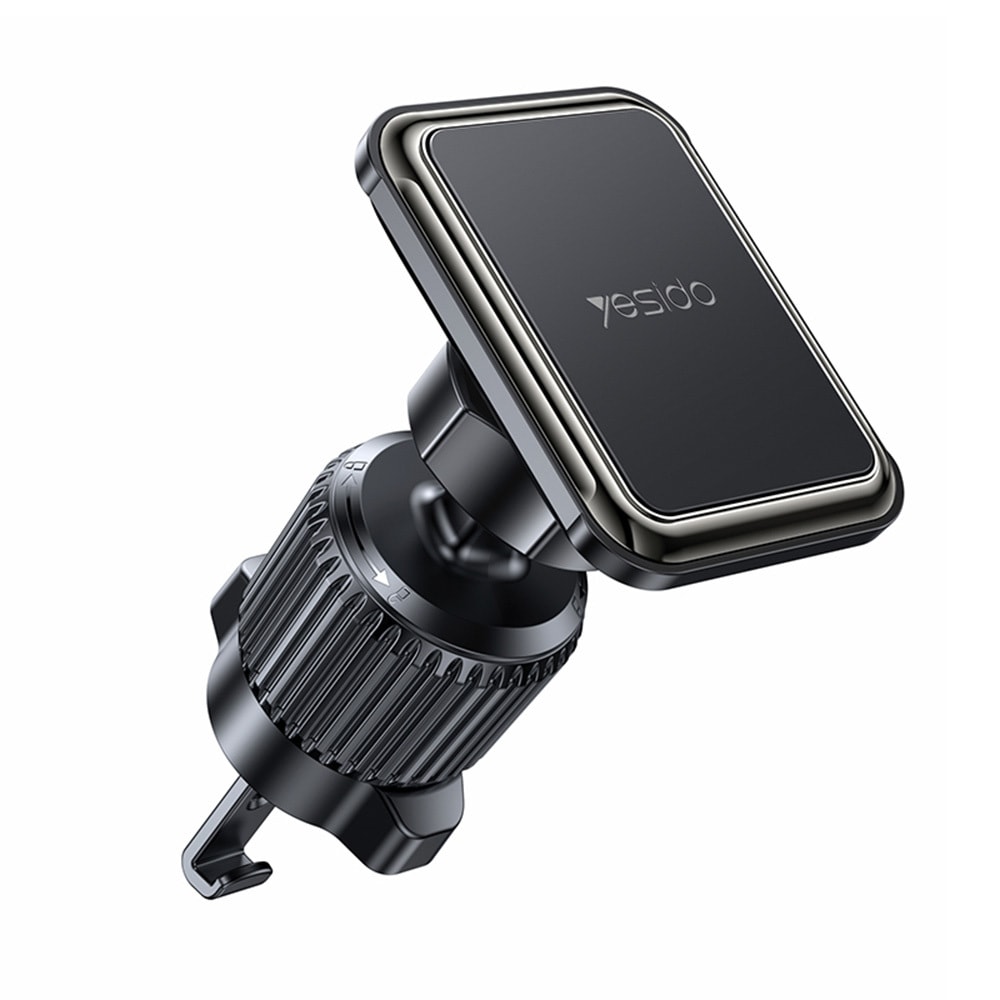 Kompakt mágneses autós tartó Yesido C245 szellőzőnyílásra, állítható szöggel és hat mágnessel a biztonságos rögzítéshez - fekete