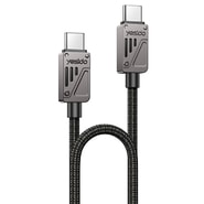 Yesido „CA196” USB-C – USB-C fonott töltő- és adatkábel, 60W, 480 Mbps, 1.2 m – fekete