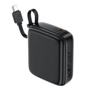 Acefast M15 10000 mAh power bank beépített USB-C kábellel, LED jelzővel és PD20W gyorstöltéssel - fekete