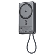 Mágneses vezeték nélküli Acefast M18 10000 mAh power bank beépített kábellel, PD20W gyorstöltéssel és LED kijelzővel - fekete