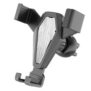 Univerzális gravitációs autós telefontartó szellőzőrácsra, alumínium kerettel, állítható szöggel és stabil fogással - fekete