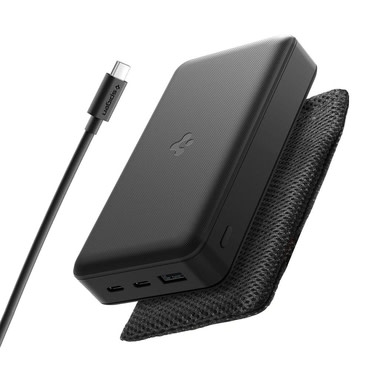 Spigen EA3030 30000 mAh power bank, 30W gyorstöltéssel, két USB-C csatlakozóval és Quantum Boost technológiával - fekete