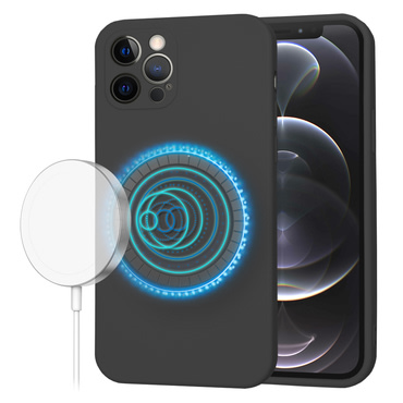 Techsuit SoftFlex MagSafe szilikon tok iPhone 12 Pro készülékhez - fekete