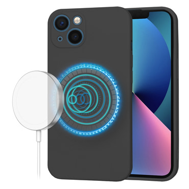 Techsuit SoftFlex MagSafe szilikon tok iPhone 13 készülékhez - fekete