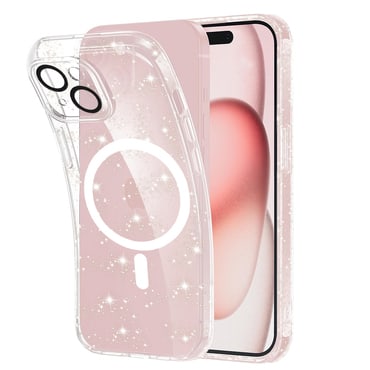 Átlátszó TPU gél tok Techsuit "SparkleSkin Mag” iPhone 15 készülékekhez