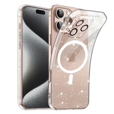 Átlátszó TPU gél tok Techsuit "SparkleSkin Mag” iPhone 16 Pro Max készülékekhez
