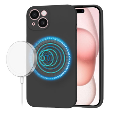 Techsuit SoftFlex MagSafe szilikon tok iPhone 15 készülékhez - fekete