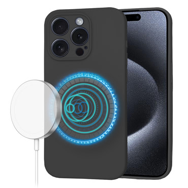 Techsuit SoftFlex MagSafe szilikon tok iPhone 15 Pro készülékhez - fekete