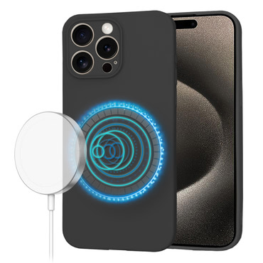 Techsuit SoftFlex MagSafe szilikon tok iPhone 15 Pro Max készülékhez - fekete