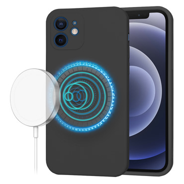 Techsuit SoftFlex MagSafe szilikon tok iPhone 12 készülékhez - fekete