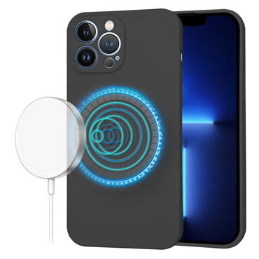 Techsuit SoftFlex MagSafe szilikon tok iPhone 13 Pro Max készülékhez - fekete