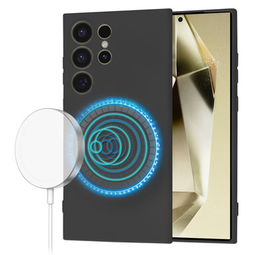 Techsuit SoftFlex MagSafe szilikon tok Samsung Galaxy S24 Ultra készülékhez - fekete