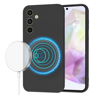 Techsuit SoftFlex MagSafe szilikon tok Samsung Galaxy A35 készülékhez - fekete