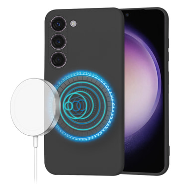 Techsuit SoftFlex MagSafe szilikon tok Samsung Galaxy S23 készülékhez - fekete