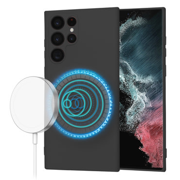 Techsuit SoftFlex MagSafe szilikon tok Samsung Galaxy S22 Ultra készülékhez - fekete