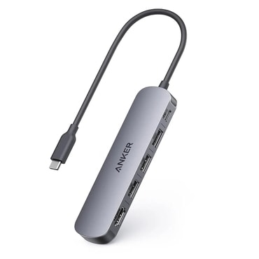 HUB állomás Anker 5 az 1-ben "DockingStation" négy USB kimenettel – 3× USB-A, 1× USB-C és 4K HDMI – fekete – USB-C csatlakozó