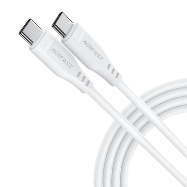 USB-C – USB-C fonott töltő- és adatkábel Acefast "C3-03" 60W és 480 Mbps – 1.2 m – fehér