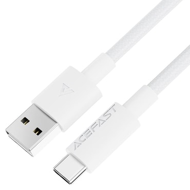 USB-A – USB-C töltő- és adatkábel Acefast "C18-04" 3A és 480 Mbps – 1.2 m – fehér