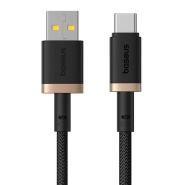 USB-USB-C töltő- és adatkábel Baseus Dura Series - 60W, 480Mbps - 2 m - arany/fekete