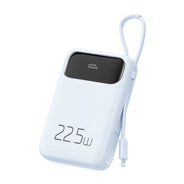 Mcdodo MC-3254 power bank 10000 mAh, 22.5W gyorstöltéssel, Lightning kábellel és LCD kijelzővel - kék